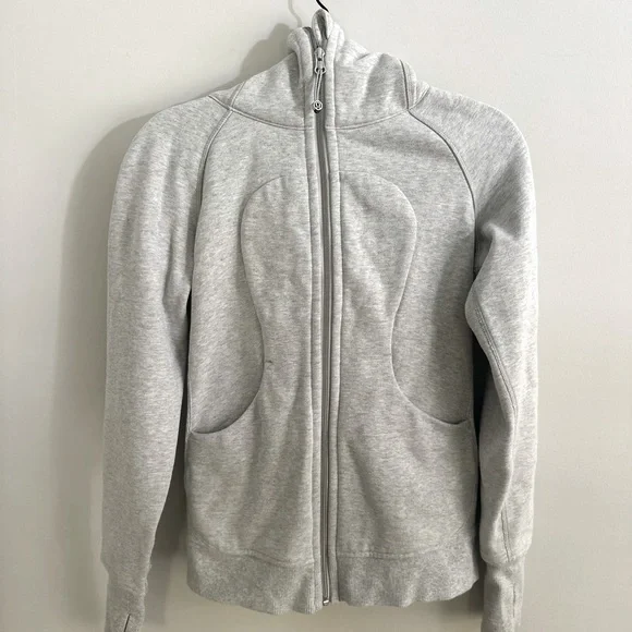 Lululemon Scuba Hoodie Heathered Core Ultra Light Grey Size 4 - Picture 3 of 9